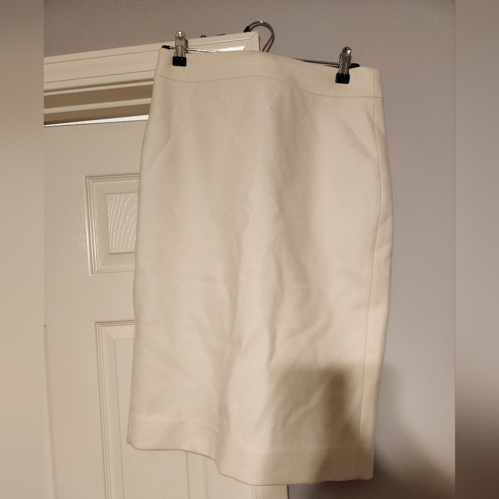Cream J Crew No 2 Wool Pencil Skirt 6Tall